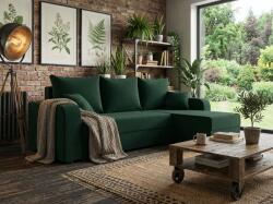  OFERTA Canapea extensibila reversibila in forma de L VALERIO 238x140 cm, verde inchis + 2 perne GRATUIT II. calitate