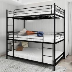 Arhatreya gyerekágy vas ágy emeletes ágy tripla ágy 90x190cm fekete (6946821245333)