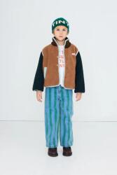 Tinycottons cipzáras melegítőfelső gyerek polár COLOR BLOCK SHERPA JACKET - barna 140