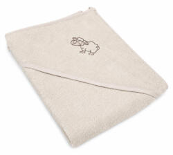  Vaganza hímzett fürdőlepedő, fürdetőkesztyűvel 110*110 cm - Drapp bari
