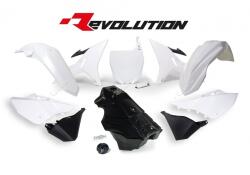 RACETECH Revolution műanyag karosszéria készlet + fekete/fehér üzemanyagtartály Yamaha YZ125/250-hez RACETECH Váz, idomok és járműkiegészítők Idomok és burkolati elemek Komplett idom- és burkolatkészletek