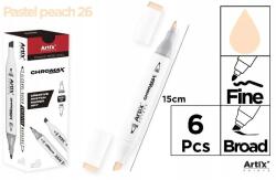  Artix Chromax kétoldalas marker Pastel Peach 26szett 6 db-os (680597)