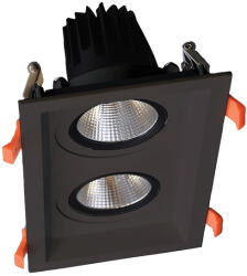 ELMARK Dupla Ledes Mozgatható Spotlámpa 2x30w 230v 4000k Fekete (92dl82f6040-bl)