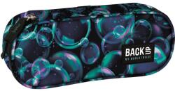DERFORM Penar copii cu fermoar, formă ovală, BackUp, model 3D bubbles, negru Penar