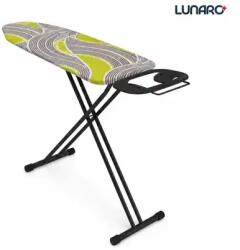 Lunaro Masa de calcat Masa de calcat pliabila LUNARO Vera-Bk Suport pentru statie si fier de calcat Reglabila pe inaltime plasă metalică cu spuma de 8mm si husa de bumbac 100% multicolora Inaltime maxima 95c