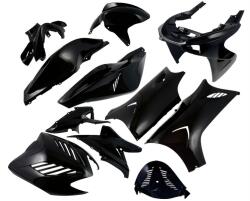DMP 11 darabos idomszett fekete, Yamaha Aerox, MBK Nitro 2013-ig kompatibilis DMP Váz, idomok és járműkiegészítők Idomok és burkolati elemek Komplett idom- és burkolatkészletek