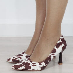 Ideal Shoes Pantofi eleganti cu imprimeu vacuta D-1290 02 (D-1290COW-40)
