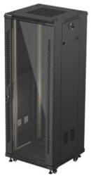 Lanberg FF01-6632-12B 19" 32U SZÉL: 600mm MÉLY: 600mm MAG: 1603mm lapraszerelt üvegajtós fekete álló rack szekrény - 3bnetwork