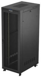 Lanberg FF01-8247-23BL 19" 47U SZÉL: 800mm MÉLY: 1200mm MAG: 2343mm lapraszerelt LCD hálós fémajtós fekete szerver szekrény - 3bnetwork