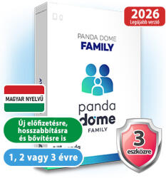 Panda Dome Family HUN 3 Eszköz 2 év online vírusirtó szoftver (C02Y0PF0E03)