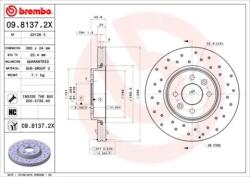 BREMBO fékkorong lyukasztás/belső hűtött Ø280 mm 09.8137. 2X