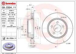 BREMBO Féktárcsa belső hűtés Ø302mm 09. C004.11