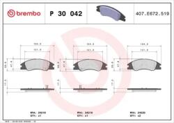 BREMBO fékbetét készlet, tárcsafék P30 042