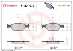 BREMBO fékbetét készlet, tárcsafék P23 073