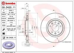 BREMBO Féktárcsa belső hűtés Ø294mm 09. D420.11