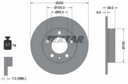 TEXTAR Féktárcsa tömör Ø230mm 92082503