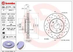 BREMBO féktárcsa perforált/belső hűtéses Ø256mm 09. C171.1X