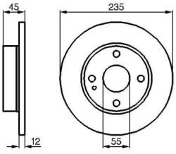 Bosch tömör féktárcsa Ø234, 5 mm 0 986 478 252