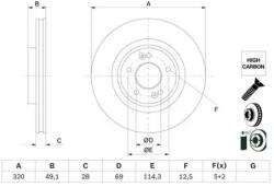Bosch szellőző féktárcsa Ø320mm 0 986 479 F35