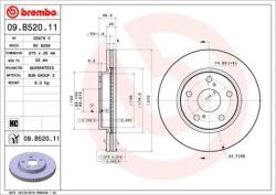 BREMBO Féktárcsa szellőző Ø275mm 09. B520.11