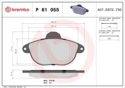 BREMBO fékbetét készlet, tárcsafék P61 055