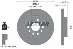 TEXTAR Féktárcsa szellőző Ø280mm 92120705