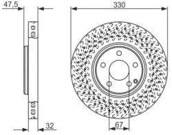Bosch féktárcsa perforált Ø330mm 0 986 479 334