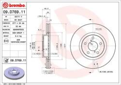 BREMBO Féktárcsa belső hűtés Ø277mm 09. D769.11
