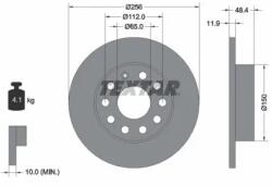 TEXTAR Féktárcsa tömör Ø256mm 92121103