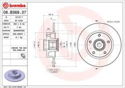 BREMBO Féktárcsa tömör Ø260mm 08. B369.37