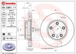 BREMBO Féktárcsa szellőző Ø330mm 09. C881.11