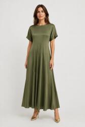 SHOPIKA Rochie lunga din satin cu matase si vascoza, croi amplu si design fluid, kaki Talie unica