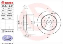 BREMBO Féktárcsa tömör Ø281mm 08. D418.11
