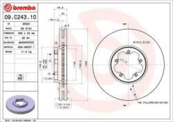 BREMBO Féktárcsa szellőző Ø308mm 09. C243.10