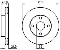 Bosch szellőző féktárcsa Ø235mm 0 986 478 787