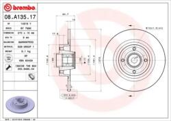 BREMBO Féktárcsa tömör Ø270mm 08. A135.17