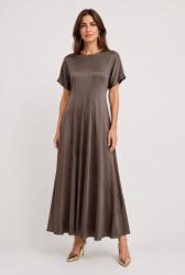 SHOPIKA Rochie lunga din satin cu matase si vascoza, croi amplu si design fluid, gri Talie unica