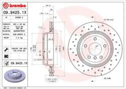 BREMBO fékkorong lyukasztás/belső hűtött Ø320mm 09.9425. 1x