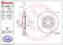 BREMBO Féktárcsa szellőző Ø305mm 09. C495.11