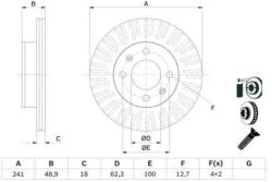 Bosch szellőző féktárcsa Ø241mm 0 986 479 E73
