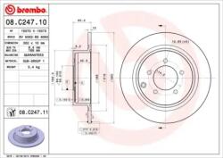 BREMBO Féktárcsa tömör Ø302mm 08. C247.11