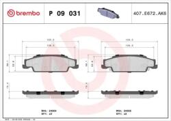 BREMBO fékbetét készlet, tárcsafék P09 031