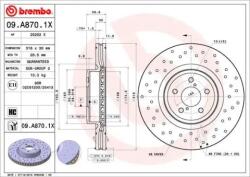 BREMBO féktárcsa perforált/belső hűtéses Ø316mm 09. A870.1X