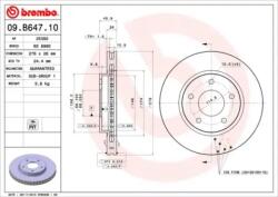 BREMBO Féktárcsa szellőző Ø276mm 09. B647.11
