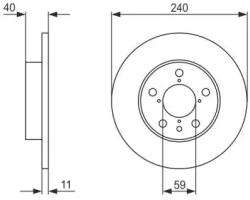 Bosch tömör féktárcsa Ø240, 5mm 0 986 478 444