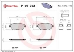 BREMBO fékbetét készlet, tárcsafék P59 052