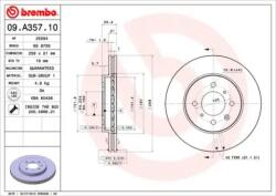 BREMBO Féktárcsa szellőző Ø258mm 09. A357.10