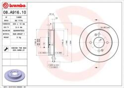 BREMBO Féktárcsa tömör Ø234mm 08. A916.10