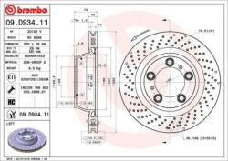 BREMBO fékkorong lyukasztás/belső hűtött Ø330mm 09. D934.11