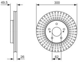 Bosch szellőző féktárcsa Ø300mm 0 986 479 787